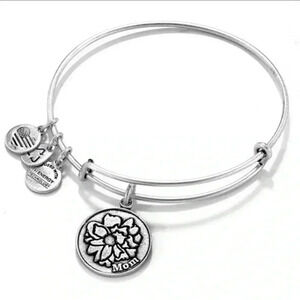ALEX AND ANI Mom Bangle, Rafaelian Silver, One Size, Because I Love You Mom
